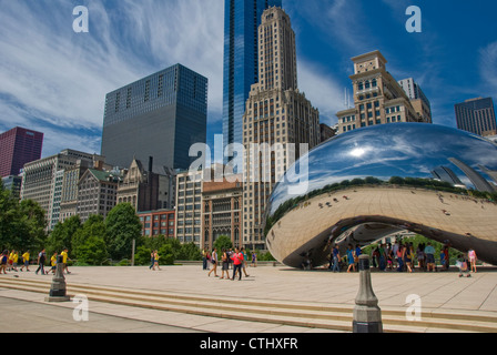 Il fagiolo in Millennium Park, Chicago, IL Foto Stock