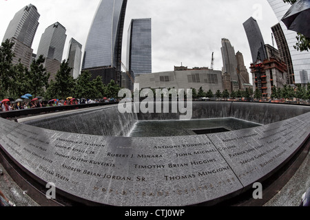 911 World Trade Center Memorial , Ground Zero, Manhattan, New York Foto Stock