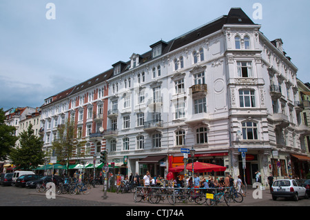 Schulterblatt street quartiere Schanzenviertel Amburgo Germania Europa Foto Stock