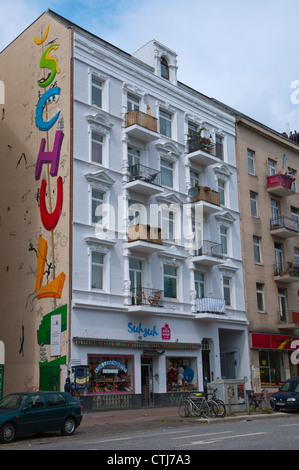 Schulterblatt street quartiere Schanzenviertel Amburgo Germania Europa Foto Stock