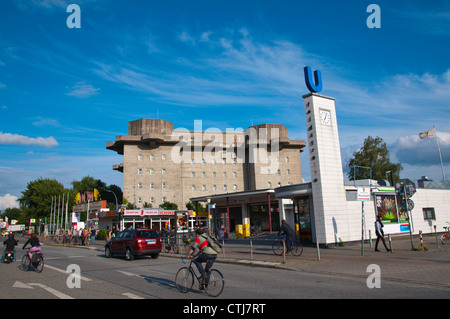 Feldstrasse street Sankt Pauli district Amburgo Germania Europa Foto Stock