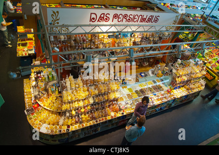 Mercato Kleinmarkthalle hall Altstadt la città vecchia di Francoforte am Main città stato di Hesse Germania Europa Foto Stock