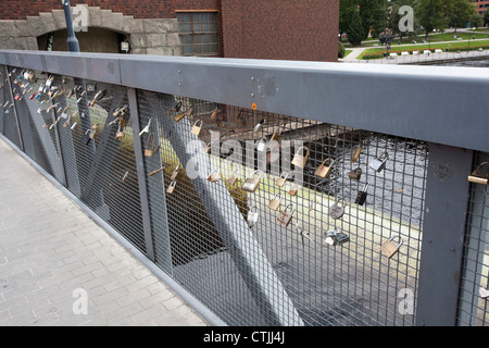 Amore si blocca a Tampere in Finlandia Foto Stock