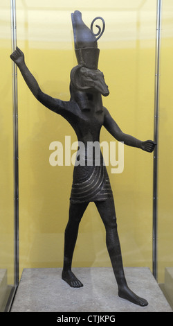 L'Egitto. Statua del dio Set. Bronze e Silver. Xix e xx dinastia. C. 1300-1080 A.C. Nuovo Regno. La Carlsberg Glyptotek museo. Foto Stock