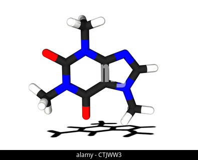 Molecola di caffeina Foto Stock