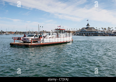 L'Isola Balboa traghetto per auto di Newport Beach in California. Foto Stock