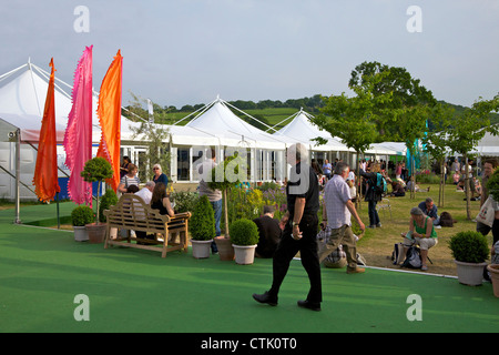 Il Central Garden presso il Guardian Hay Festival di letteratura 2010, Hay-on-Wye, POWYS, GALLES Cymru, UK, Regno Unito, GB, Foto Stock