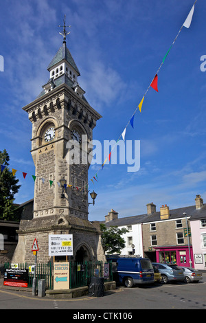 Clocktower in Hay-on-Wye, POWYS, GALLES Cymru, UK, Regno Unito, GB Gran Bretagna, Isole britanniche, Europa Foto Stock