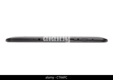 Riproduzione digitale Android tablet computer isolati contro uno sfondo bianco. lato su Foto Stock