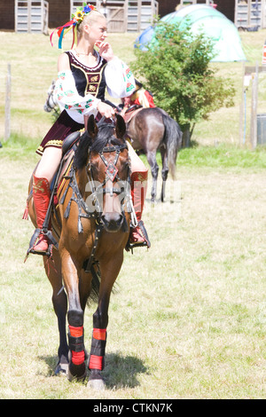 Cosacchi ucraini a cavallo Foto Stock