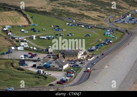 Veduta aerea della spiaggia di Newgale, Pembrokeshire Wales UK Foto Stock