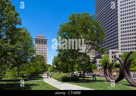 Citygarden parco urbano e il giardino di sculture nel centro di St Louis, Missouri, Stati Uniti d'America Foto Stock