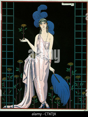 FASHION DESIGN BY vale la pena mostrato nella Gazette du Bon Ton nel 1922 disegnata da George Barbier Foto Stock