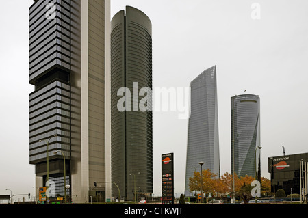 Cuatro Torres business area di Madrid, Foto Stock