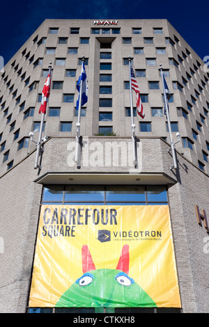 Solo per la ride Festival banner su Hyatt hotel nel centro cittadino di Montreal, provincia del Québec in Canada. Foto Stock