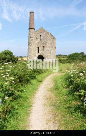Cornish tin mine engine house Foto Stock