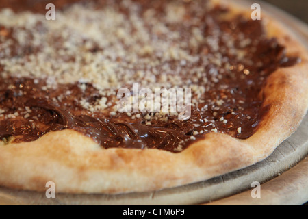 La Nutella (cioccolato da spalmare) Pizza Foto Stock