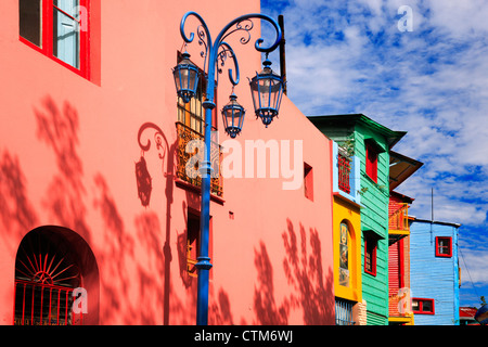 "Caminito street" vista laterale, "La Boca" Città, Buenos Aires, Argentina. Foto Stock