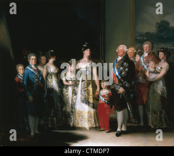 Francisco de Goya (1746-1828). Spagnolo pittore romantico. Carlo IV di Spagna e la sua famiglia. Olio su tela, 1800. Foto Stock