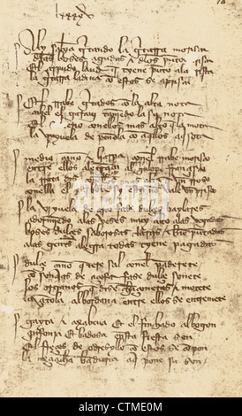Il libro del buon amore (El Libro de Buen Amor). da Juan Ruiz, arciprete di Hita (ca.1283-ca. 1350) risalente al 1330. Foto Stock