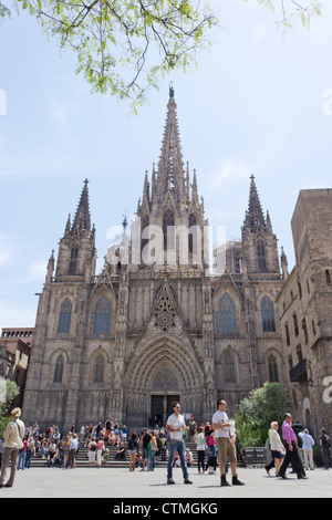 Barcellona, Spagna. La Cattedrale di Santa Croce e di Santa Eulalia, aka Cattedrale di Barcellona. Foto Stock