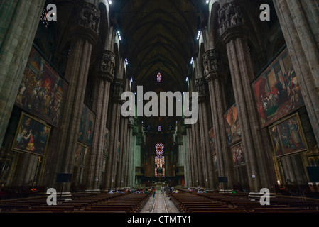 Il Duomo di Milano interno,Milano, Lombardia, Italia Foto Stock