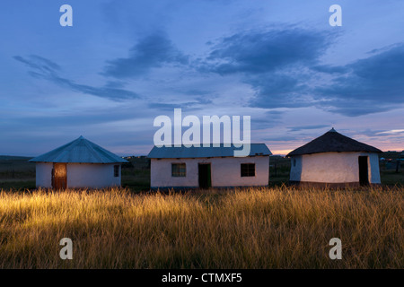 Xhosa homes in rural Transkei, Capo orientale, Sud Africa Foto Stock