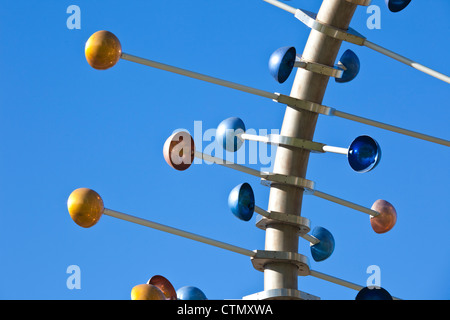 Energia eolica Energia cinetica scultura sound Melbourne docklands harbour esplanade collins street porto di st. Foto Stock