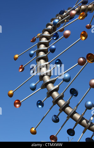 Energia eolica Energia cinetica scultura sound Melbourne docklands harbour esplanade collins street porto di st. Foto Stock