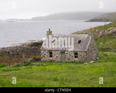 Abbandonato Casa Croft, Vatersay, Scozia Foto Stock