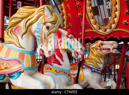 Giostra sulla Coney island boardwalk in Brooklyn, new york Foto Stock