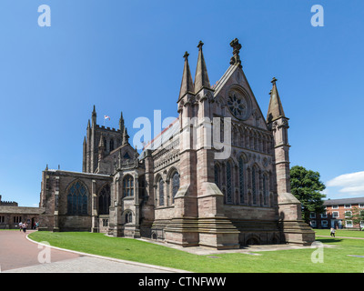 Cattedrale di Hereford. È la Chiesa Madre di Santa Maria Vergine e san Ethelbert Re. La casa del Mappamondo Foto Stock