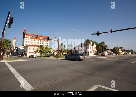 Intersezione di Avenida Menendez e Cattedrale posto in Sant'Agostino Florida Foto Stock