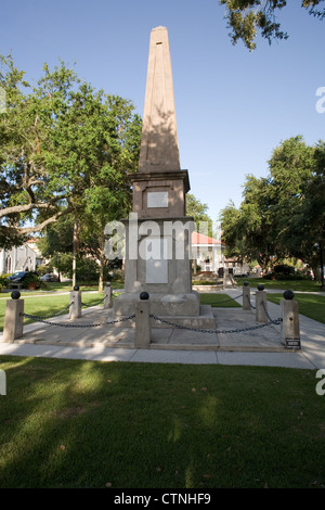 Memoriale confederato Obelisco di Sant'Agostino Florida - un monumento per i veterani confederati nella Plaza de la Constitucion Foto Stock