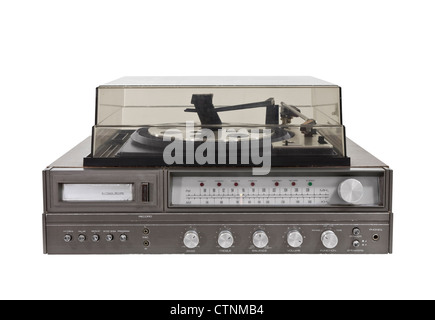 A partire dagli anni settanta vintage stereo con otto via, radio e della piattaforma girevole. Foto Stock