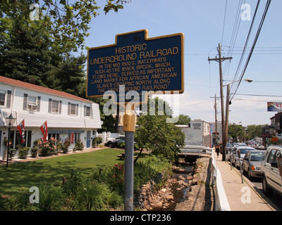 American slave Underground Railroad marcatore in Nyack, New York, USA, Giugno 10, 2012 © Katharine Andriotis Foto Stock