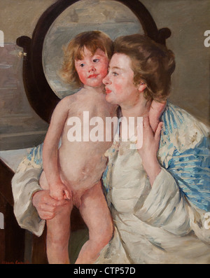 La madre e il bambino (Lo specchio ovale) 1899 Mary Cassatt American Stati Uniti d'America Foto Stock