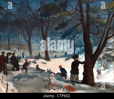 Central Park Inverno ( New York ) William Glackens 1905 American Stati Uniti d'America Foto Stock