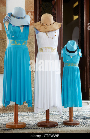 Tradizionale moda greca Lindos Rodi isole Greche - Grecia Foto Stock