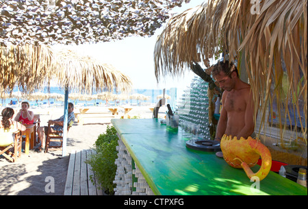 Il Mojito bar sulla spiaggia Rodi isole Greche - Grecia Foto Stock