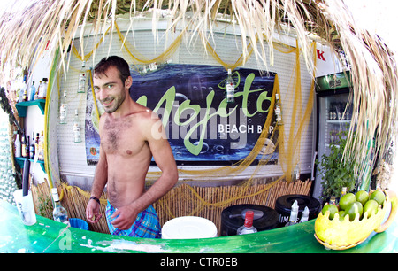 Il Beach Bar Mojito Beach Rhodes isole Greche - Grecia Foto Stock