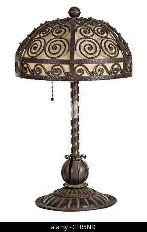 Antiquariato Handforged art nouveau lampada da tavolo Foto Stock