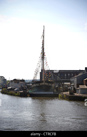 Isambard Kingdom Brunel SS Gran Bretagna a Bristol Docks, REGNO UNITO Foto Stock