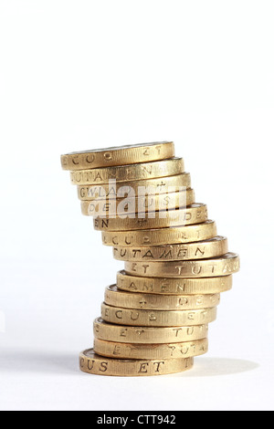 Moneta instabile pila, valuta britannica Foto Stock