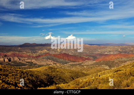 Valli e montagne della Cordillera de Chichas gamma vicino alla città di Tupiza Bolivia, Sud America Foto Stock