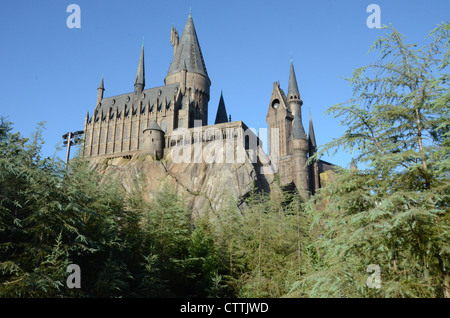 Il castello di Hogwarts all'interno del mondo di Wizarding di Harry Potter a universal Islands of Adventure di Orlando in Florida. Foto Stock