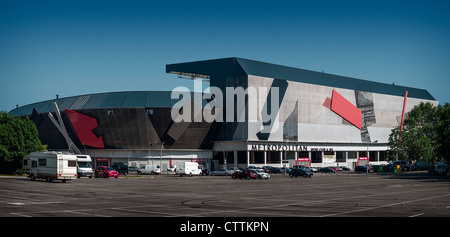 Panoramica esterna di El Molinón-Enrique Castro 'Quini' Municipal Stadium, impianto sportivo nella città di Gijón, Principato delle Asturie, Spagna, Europa Foto Stock