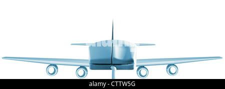 Computermaus mit Flugzeugflügeln auf weißem Hintergrund Foto Stock