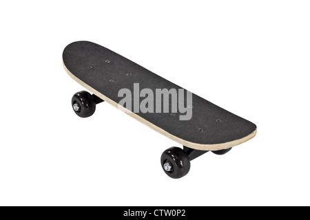 Skateboard isolato su bianco con percorso di clipping. Foto Stock