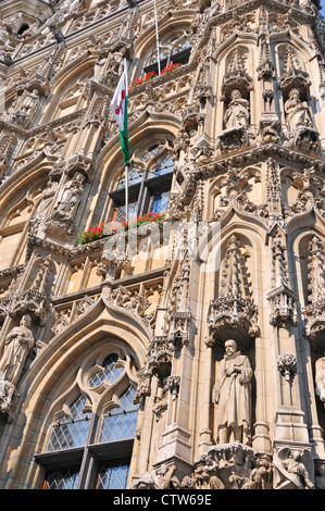 Leuven / Louvain, Belgio. Stadhuis / Municipio gotico (; 1448-63; Mathys de Layens) Foto Stock